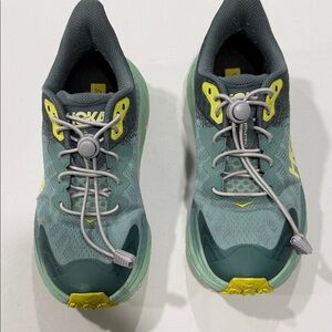 Hoka Athletic Shoes in Green and Yellow
